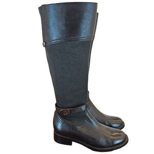 Blondo Enya Waterproof Black Leather Boots Women 6.5M Knee High, Full Zip